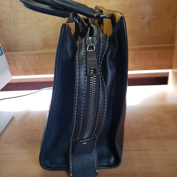 Coach Rogue Glovetanned Leather W/Car Embellishment Black Handbag (F58151) - Picture 10 of 16